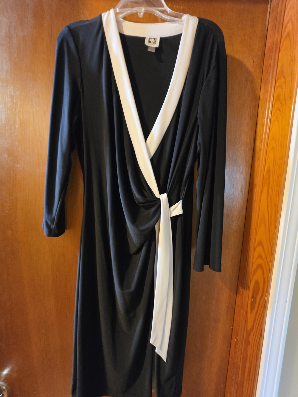 Anne Klein Black Dress with White Trim